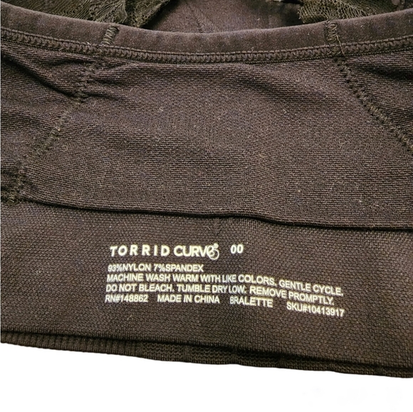 Torrid Black Seamless Racerback Bralette Size 00 NWT - Picture 6 of 7
